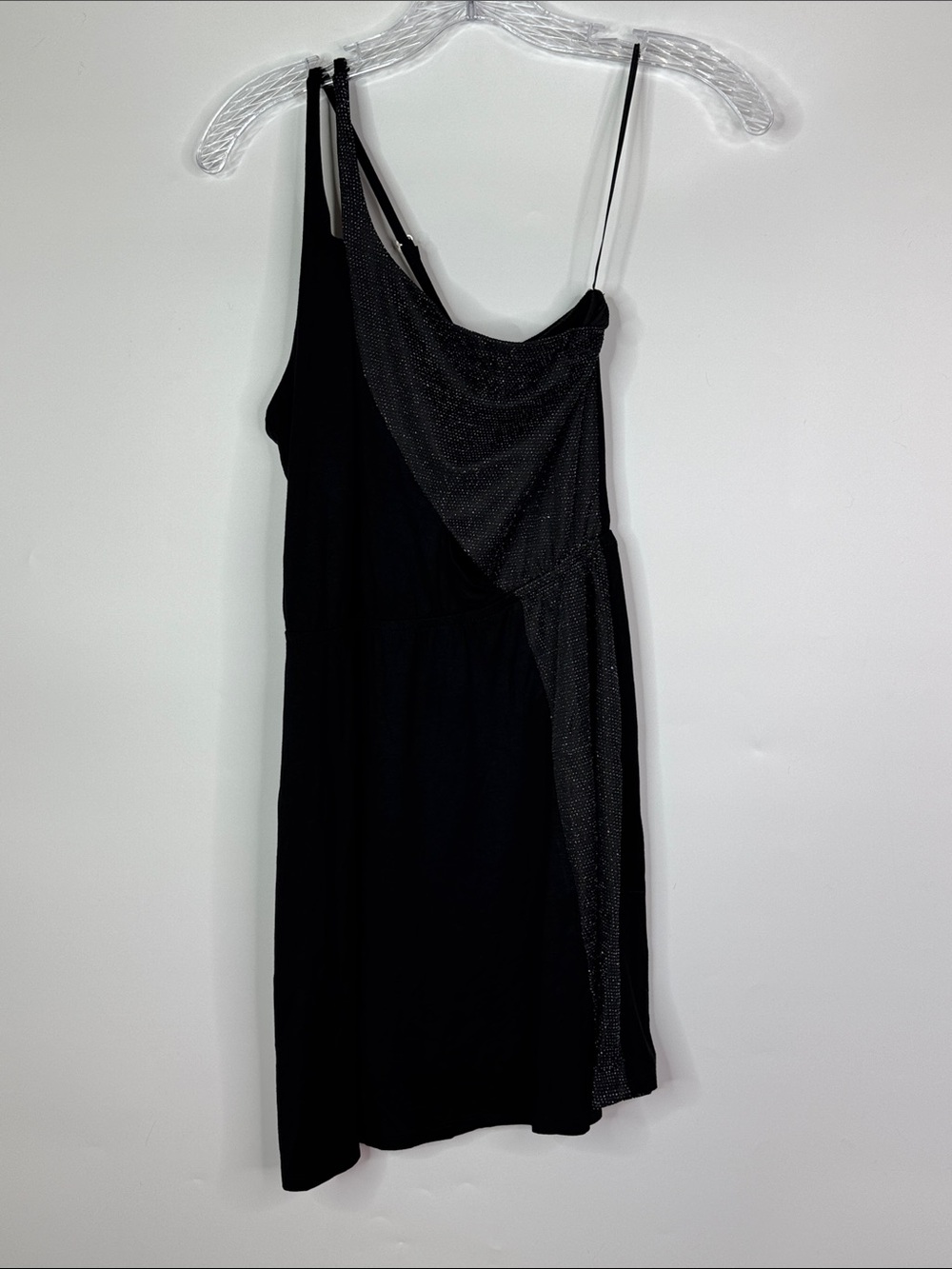 Amiani Black Dress One Shoulder Mini Dress Size Medium NWT